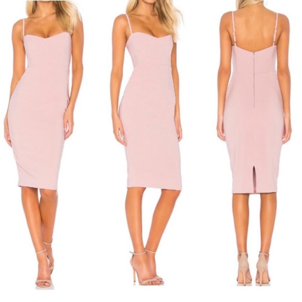 Nookie Dusty Pink Allure Bodycon Midi Dress